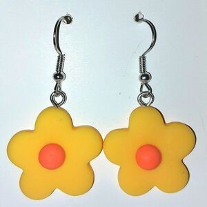 Hand crafted flower dangle earrings